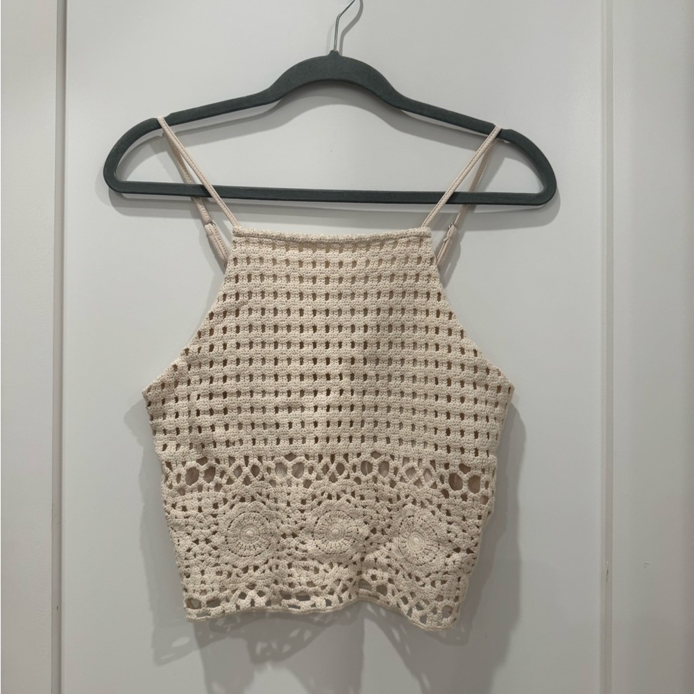 Cream Crochet Top